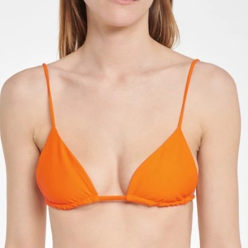 Jade Swim Triangle Bikini Top Via Size M Nectar Color Orange NWT